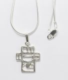 Halskette - Silber-Kreuz Klein & Durchbrochen