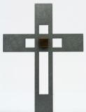 Schieferkreuz - Durchbrochen & Bronze-Quadrat