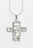 Halskette - Silber-Kreuz Gro & Durchbrochen