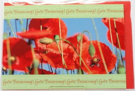 Karte zur Genesung - Klatschmohn