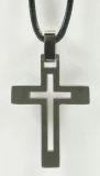 Lederband - Edelstahl-Kreuz im Kreuz