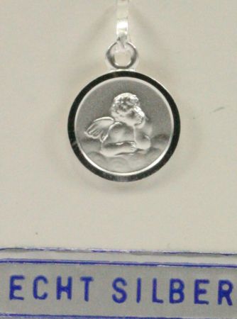 Silber-Anh&auml;nger - Schutzengel & Gl&auml;nzender Rand