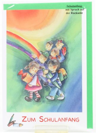 Karte zum Schulanfang - Regenbogen