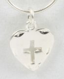Halskette - Silber-Herz & Kreuz