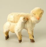 Bauern-Krippe - Schaf stehend mit Lamm