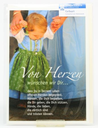 Bild Karte zur Geburt - Von Herzen...