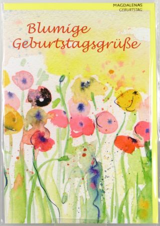 Geburtstagskarte - Blumige Gr&uuml;&szlig;e