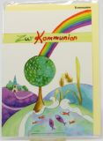 Kommunionkarte - Lebensbaum & Regenbogen