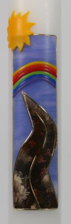 Taufkerze - Weg & Regenbogen