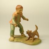Tiroler-Krippe - Junge mit Hund