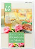 Geburtstagskarte - 60 Jahre & Weinglser