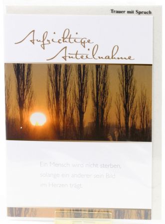 Trauerkarte - Bild im Herzen