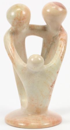 Speckstein-Skulptur - Als Familie vereint