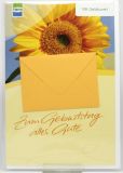 Geburtstagskarte - Kuvert & Sonnenblume
