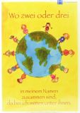 Kommunionkarte - Weltkugel & Kinder