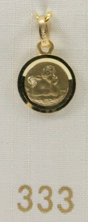 Gold-Anh&auml;nger - Schutzengel & Gl&auml;nzender Rand