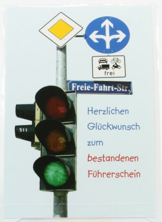 Karte zum F&uuml;hrerschein - Gr&uuml;ne Ampel