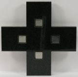 Kreuz - Schwarzer Granit & Nuggets