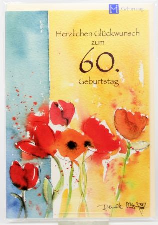 Geburtstagskarte - Mit Zahl & Aquarell