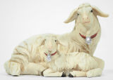 Kostner-Krippe - Schaf liegend mit Lamm
