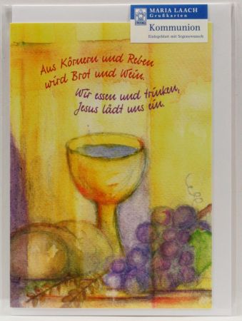 Kommunionkarte - Brot und Wein