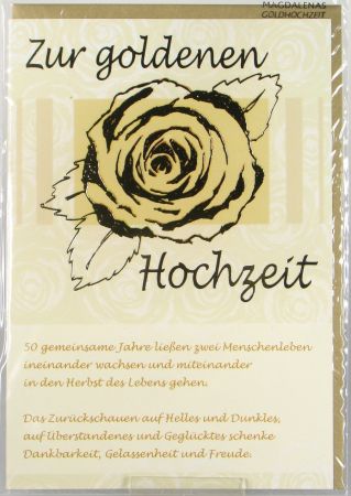 Goldhochzeitskarte - Goldene Bl&uuml;te