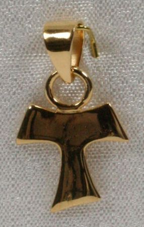 Silber-Anh&auml;nger - Tau-Kreuz & Vergoldet