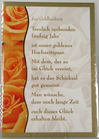Goldhochzeitskarte - Rosen