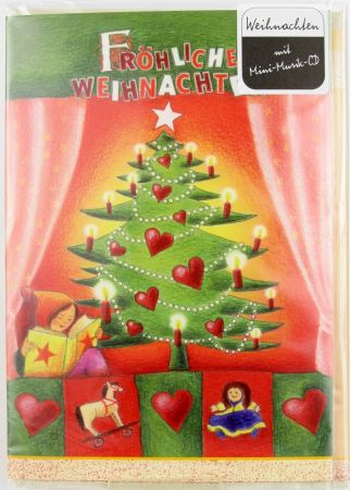 Weihnachtskarte  - Musik-CD & Tannebaum