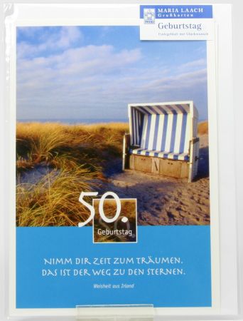 Geburtstagskarte - 50 Jahre & Zeit zum Tr&auml;umen