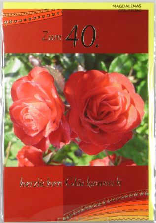 Geburtstagskarte - Mit Zahl & Rosen