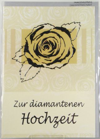Diamanthochzeitskarte - Silberfarbene Bl&uuml;te
