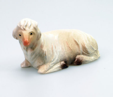 Bayrische K&uuml;nstler-Krippe - Lamm liegend