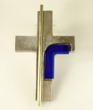 Bronzekreuz - Silber & Blau