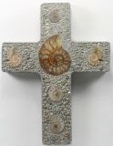 Sandstein-Kreuz - Ammoniten & Gefrbt