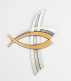 Bronzekreuz - Kreuz Modern & Fisch
