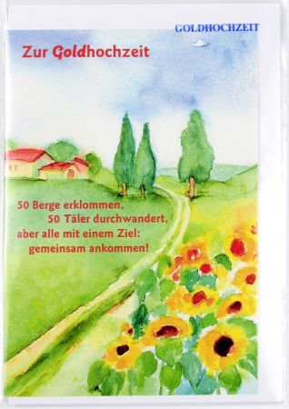 Goldhochzeitskarte - Blumen am Wegesrand