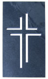 Schieferplatte - Ausgestanztes Kreuz & 20 cm