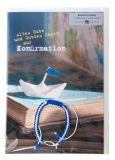 Karte zur Konfirmation - Papierschiffchen und Armband Karte zur Konfirmation - Papierschiffchen und Armband