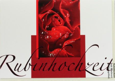 Karte zur Rubinhochzeit - Wer dem Herrn vertraut...
