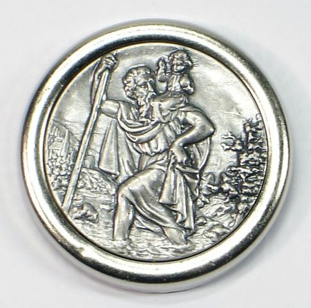 Christophorus-Plakette - Gro&szlig; & Umrandet