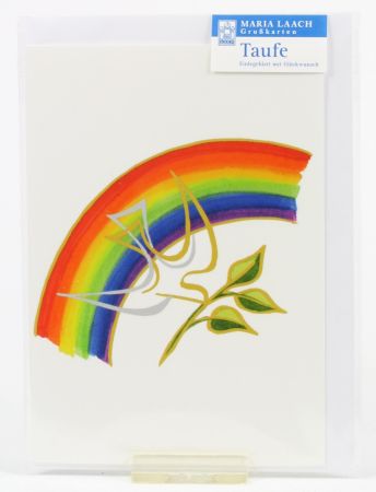 Bild Taufkarte - Taube & Regenbogen