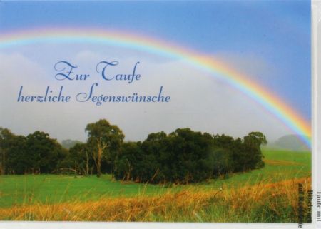 Karte zur Taufe - Regenbogen & Himmel