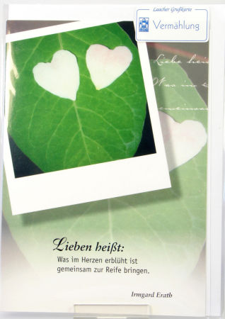 Verm&auml;hlungskarte - Gr&uuml;nes Blatt